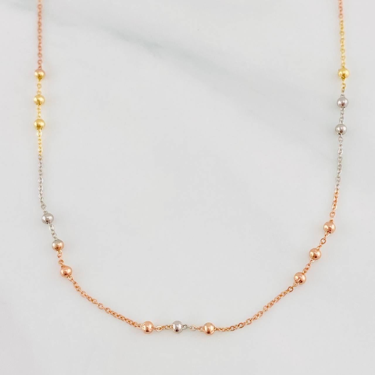 Classic Link Chain 1.9g / 20 in / 2mm Three Golds 18K