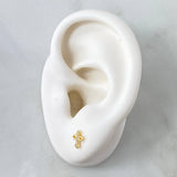 Stud Earrings Semi-Set Cross 0.75gr / 7mm White Zirconia 18K Yellow Gold *