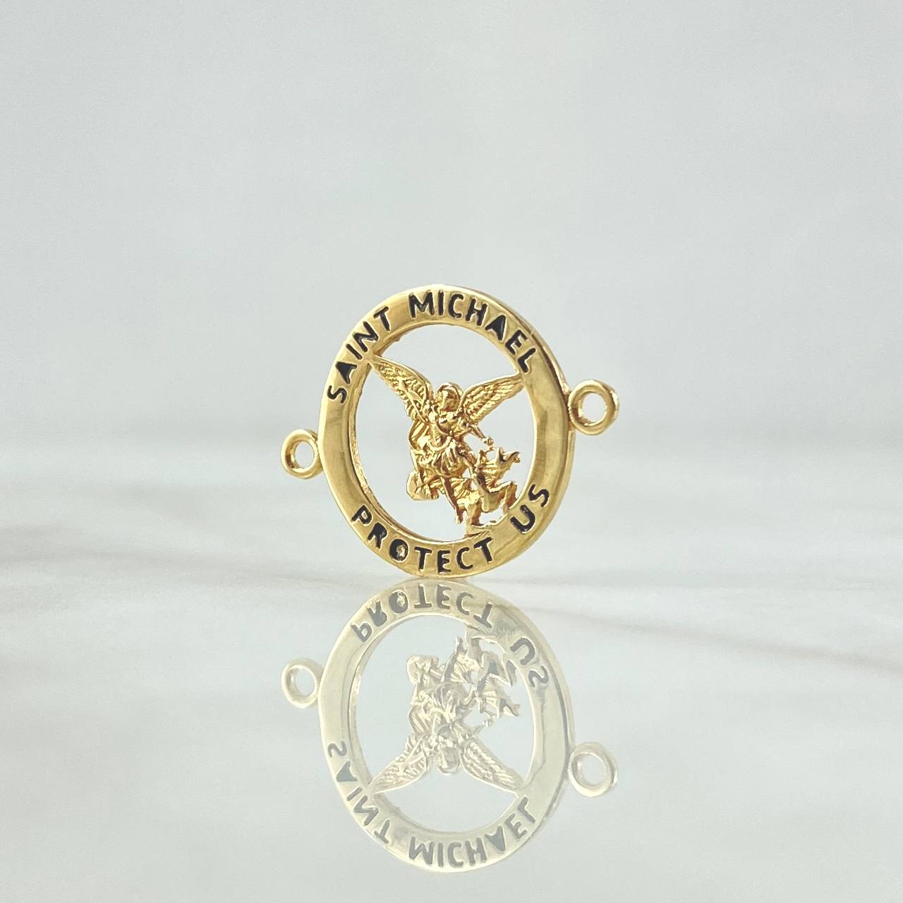 Charm San Miguel Arcangel In Hoop 1.65gr / 1.7cm / 18K Yellow Gold