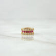 Charm Basted Wheel 1gr / 0.8cm / White and Fuchsia Zircons 18K Yellow Gold