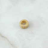 Herraje Rueda Basteada 1gr / 0.8cm / Circones Blancos Oro Amarillo 18K