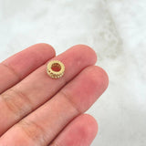 Herraje Rueda Basteada 1gr / 0.8cm / Circones Blancos Oro Amarillo 18K