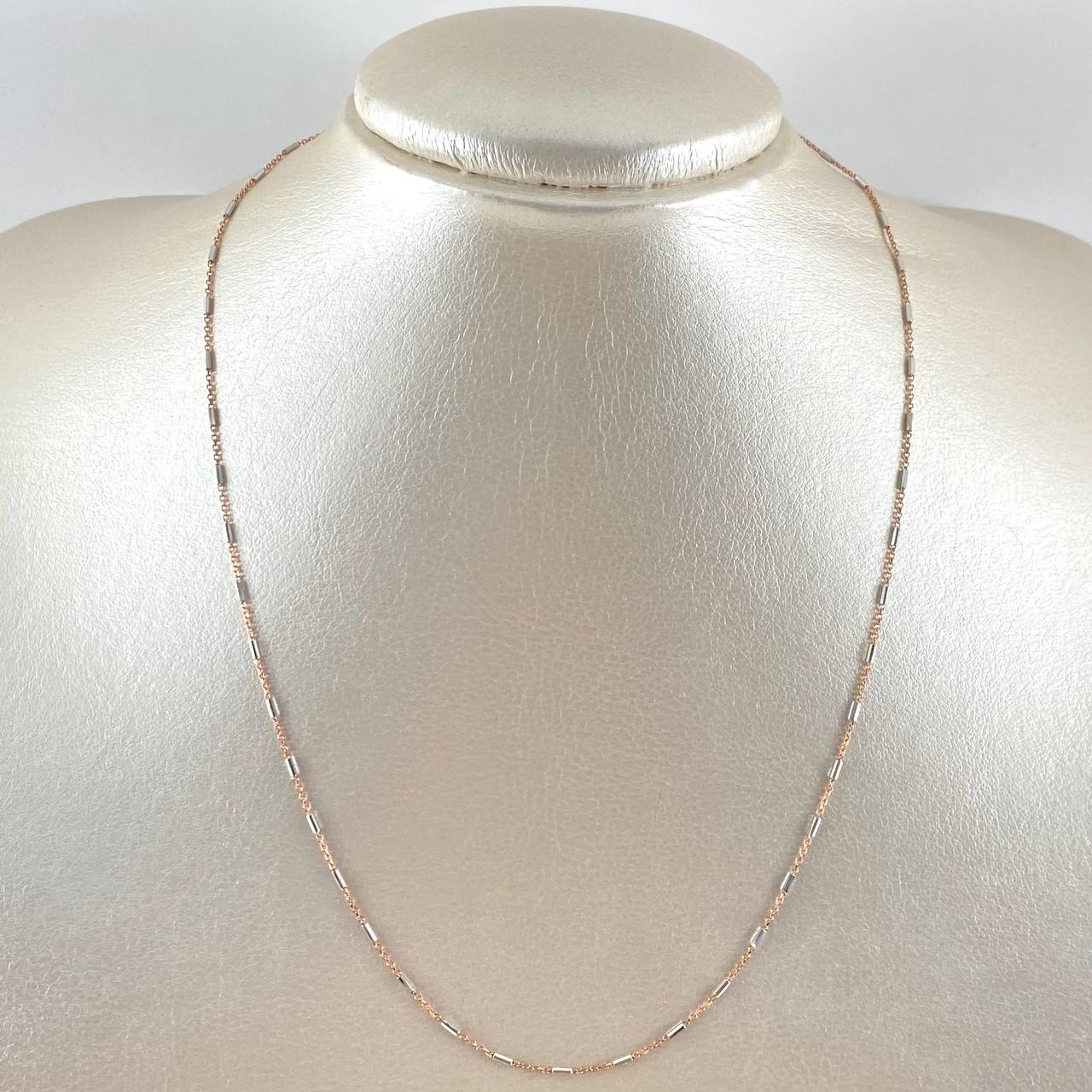Classic Link Chain Special 2.2gr / 45cm / 1mm Two-tone White and Rose Gold +3 18K