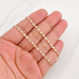 Cadena Escalera Plana 3.65g / 20 in / 2.7mm Dos Oros Blanco Rosa 18K