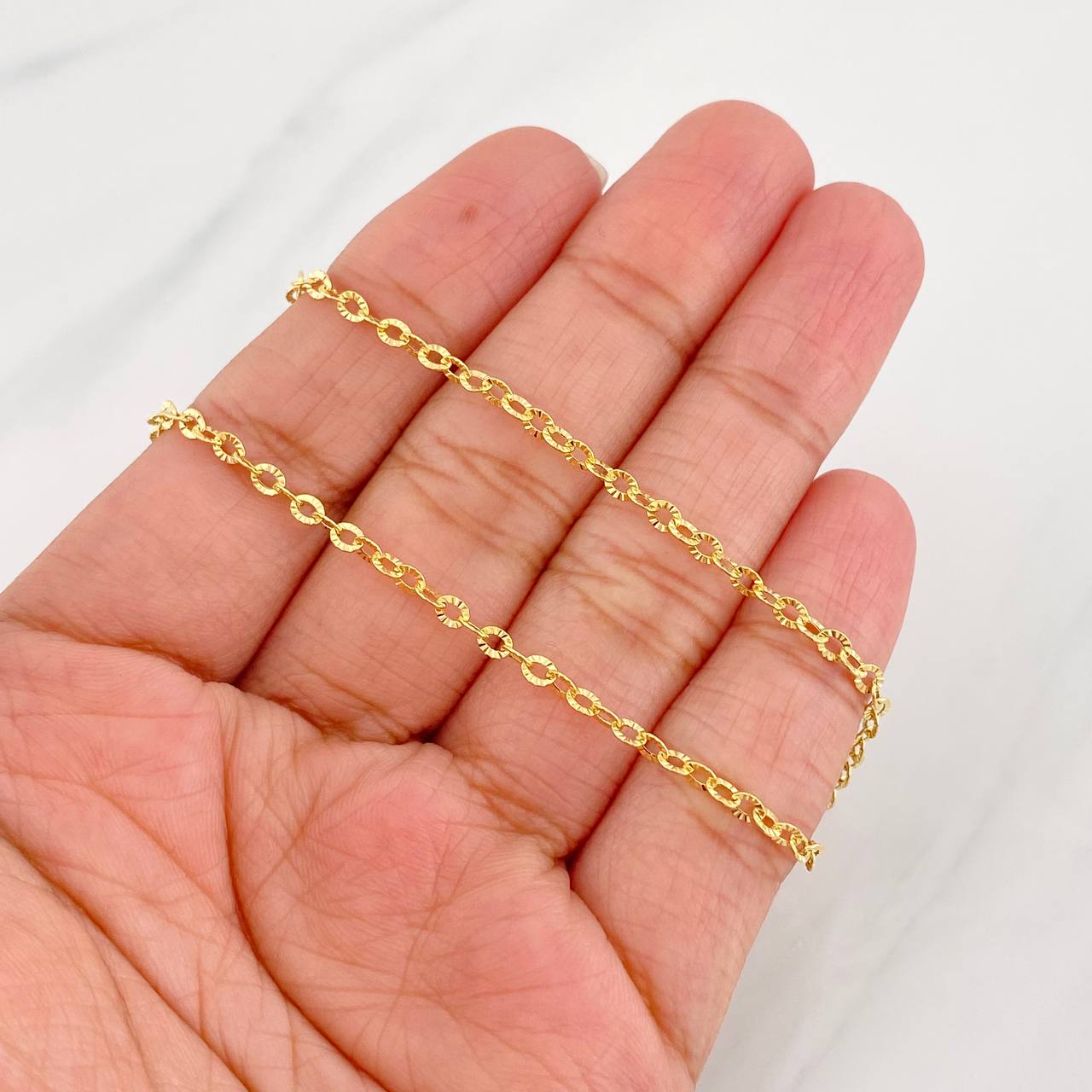 Classic Link Chain Diamond Cut 1.95g / 22 in / 2.4mm Yellow Gold 18K