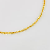 Rope Bracelet 0.8g / 7 in / 1.8mm Yellow Gold 18K