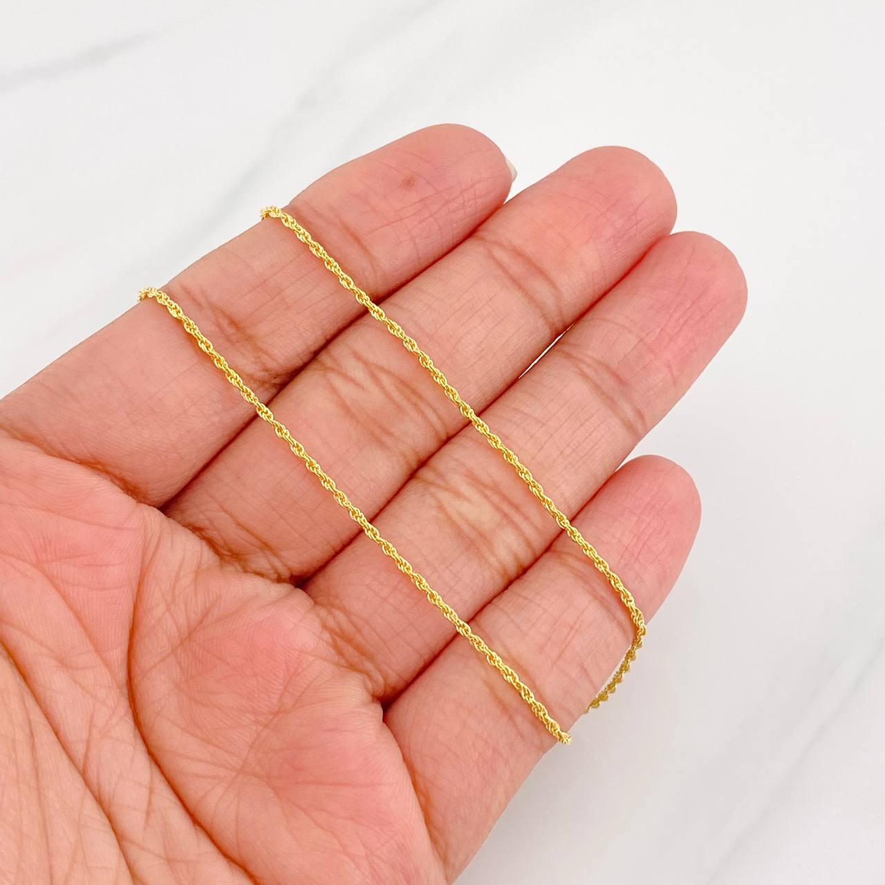 Cadena Lazo 0.9g / 20 in / 1.2mm Oro Amarillo 18K