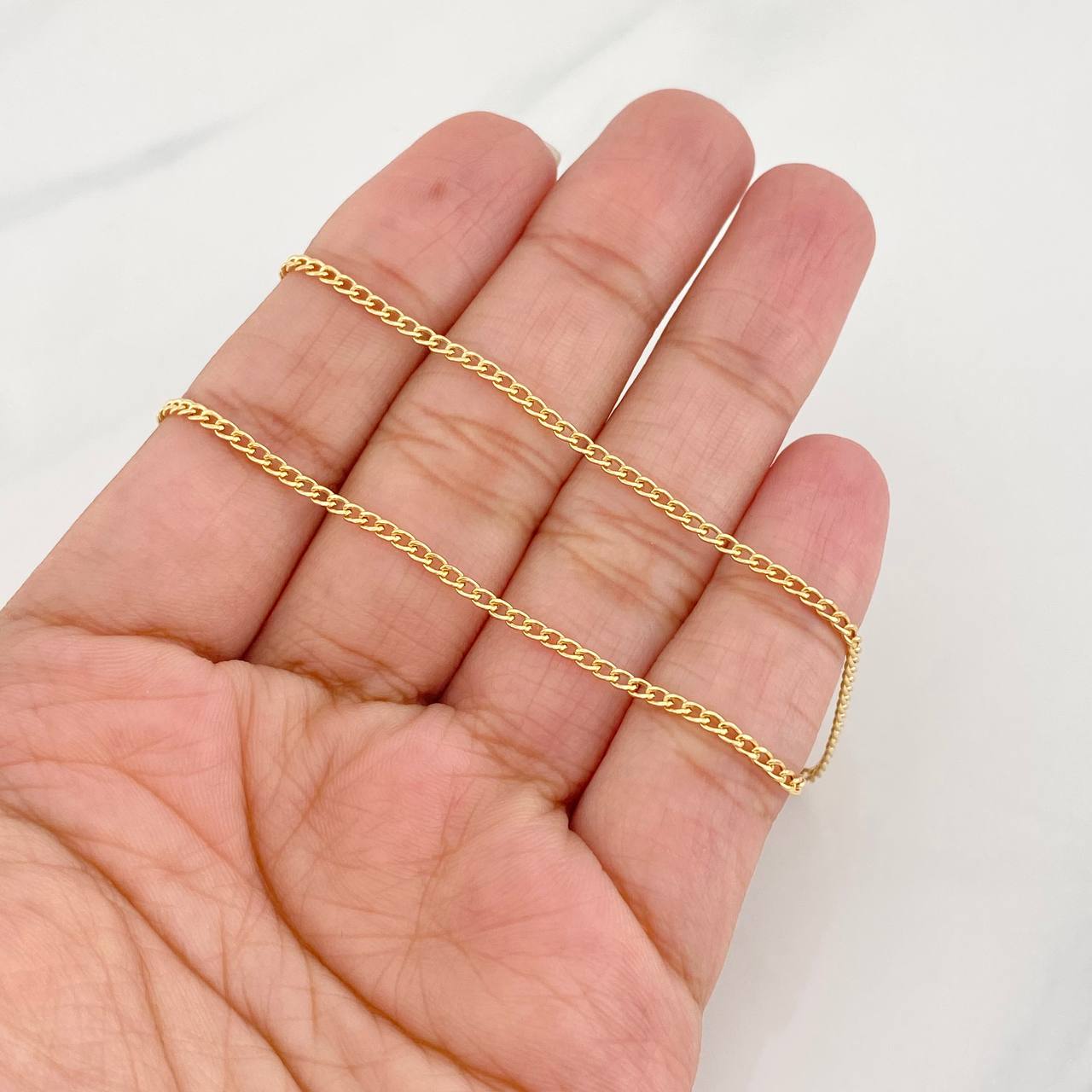 Cadena Cubana 2g / 18 in / 1.7mm Oro Amarillo 18K
