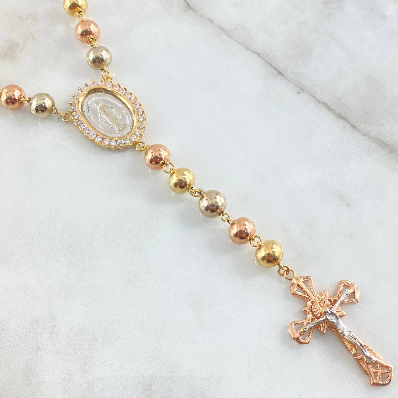 Miraculous Virgin Rosary 48.6gr / 25.6in / 18K Gold ©