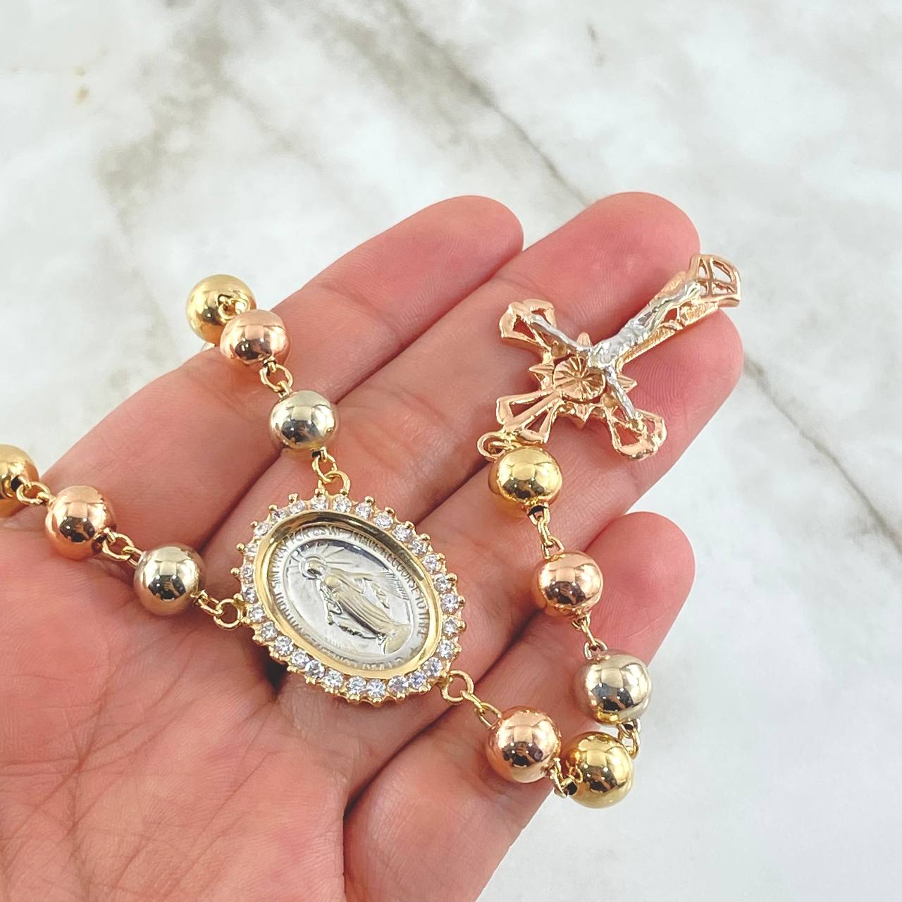 Miraculous Virgin Rosary 48.6gr / 25.6in / 18K Gold ©