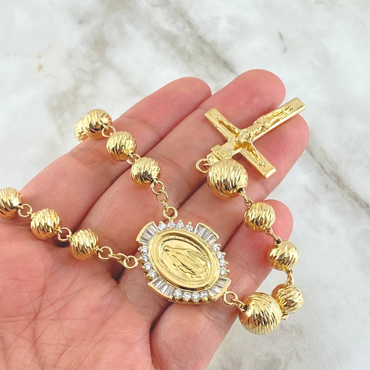 Miraculous Virgin Rosary 48.6gr / 25.6in / 18K Gold ©