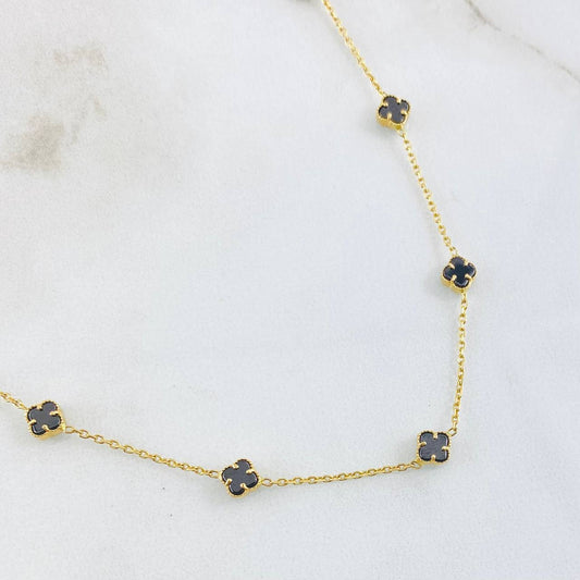 Cadena Trebol Negro 5.3gr / 17 in / Oro Amarillo Nac.Esp. 18K
