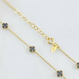 Cadena Trebol Negro 5.3gr / 17 in / Oro Amarillo Nac.Esp. 18K