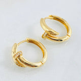 Hoop Earrings Stud 5.15gr / 3/4 in / 18K Gold