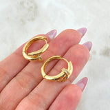 Hoop Earrings Stud 5.15gr / 3/4 in / 18K Gold