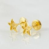 Stud Earrings Star Edged 0.75gr / 18K Gold