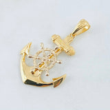 Pendant Anchor Movable Helm 4.9gr / 1 1/2 in / Two Yellow White Gold 18K *
