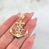 Pendant Anchor Movable Helm 4.9gr / 1 1/2 in / Two Yellow White Gold 18K *
