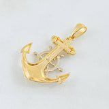 Pendant Anchor Movable Helm 4.9gr / 1 1/2 in / Two Yellow White Gold 18K *
