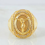 Christ Spherical Ring 9.8gr / Size 11 1/4 / 18K Gold ©