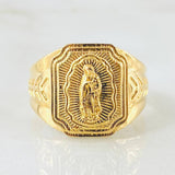 Anillo Virgen Guadalupe Espiga Lineal 7.25gr / T11 1/2 / Oro Amarillo 18K ©