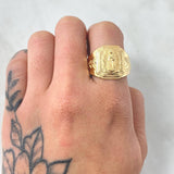 Anillo Virgen Guadalupe Espiga Lineal 7.25gr / T11 1/2 / Oro Amarillo 18K ©