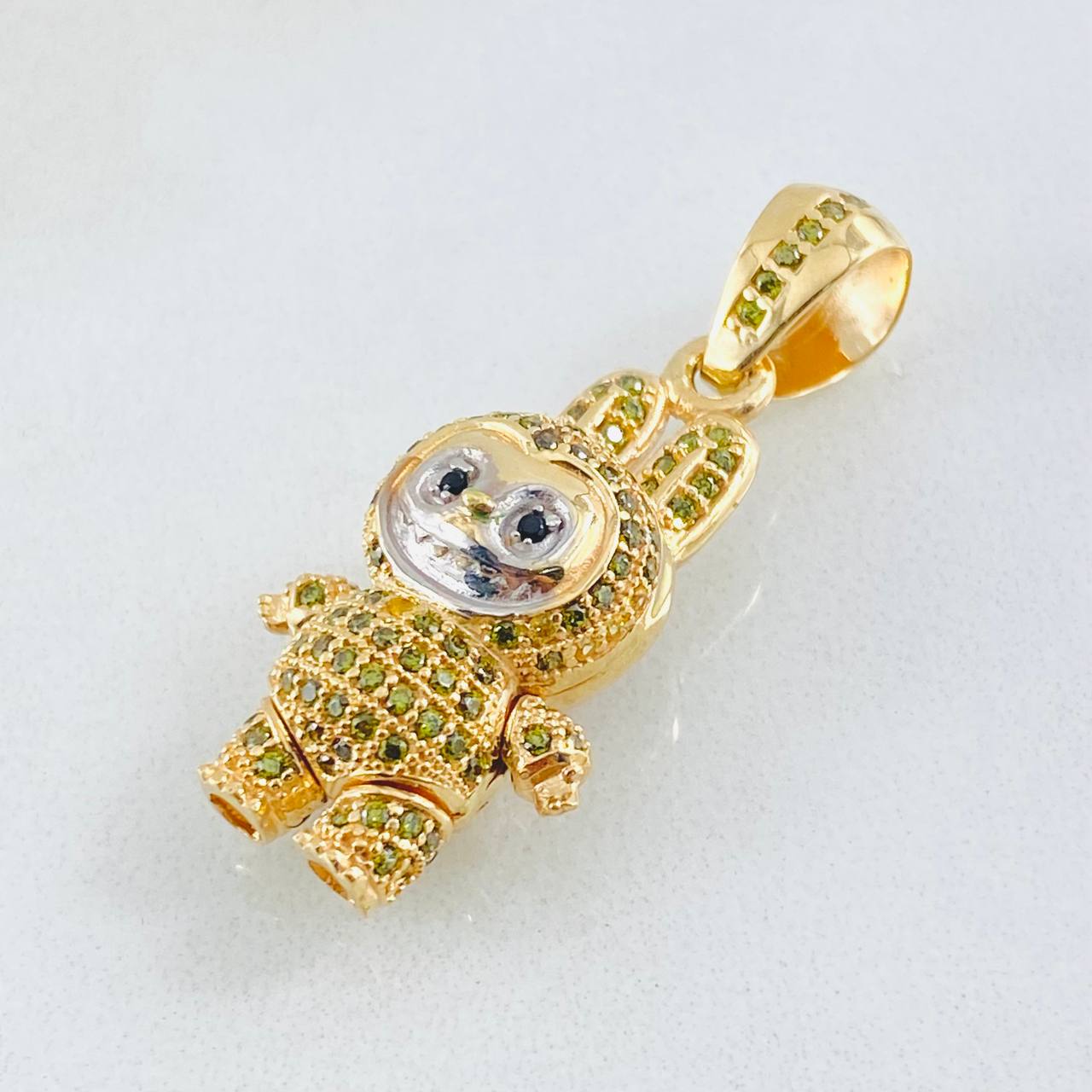 Dije Conejo Sonriente 6.25gr / 1 1/4 in / Dos Oros Amarillo Blanco 18K ©