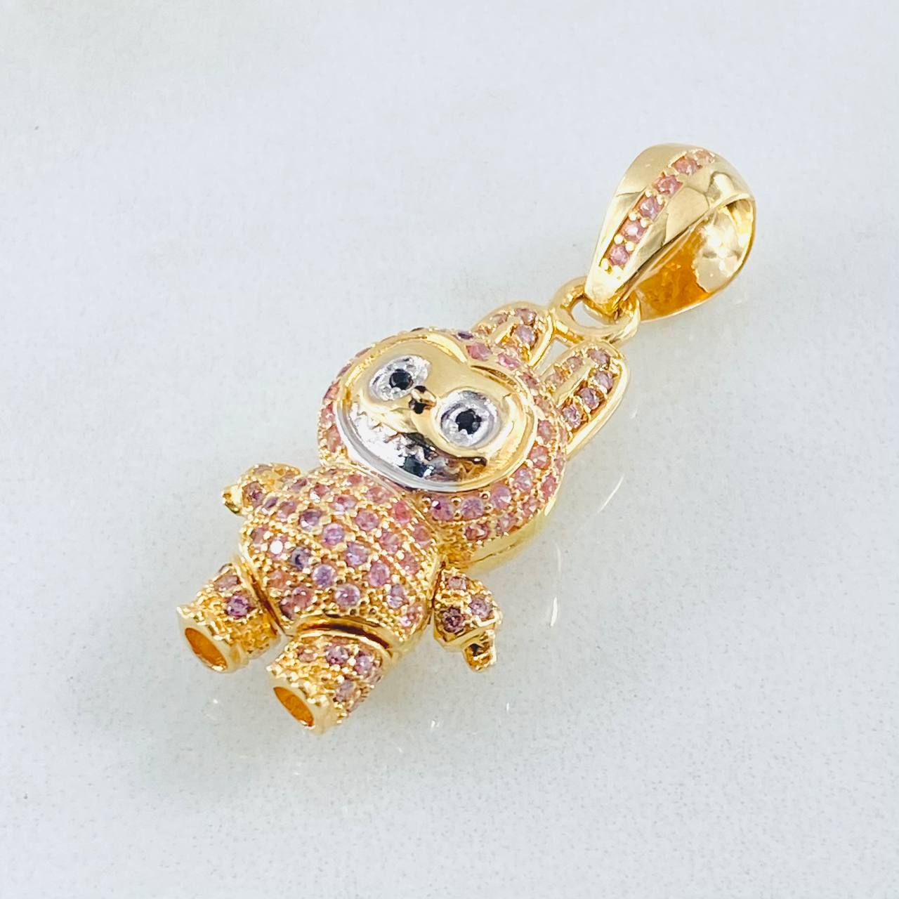 Dije Conejo Sonriente 6.15gr / 1 1/4 in / Dos Oros Amarillo Blanco 18K ©