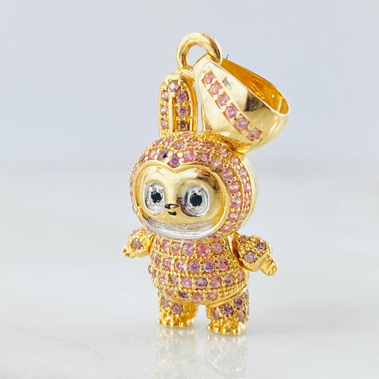 Dije Conejo Sonriente 6.15gr / 1 1/4 in / Dos Oros Amarillo Blanco 18K ©