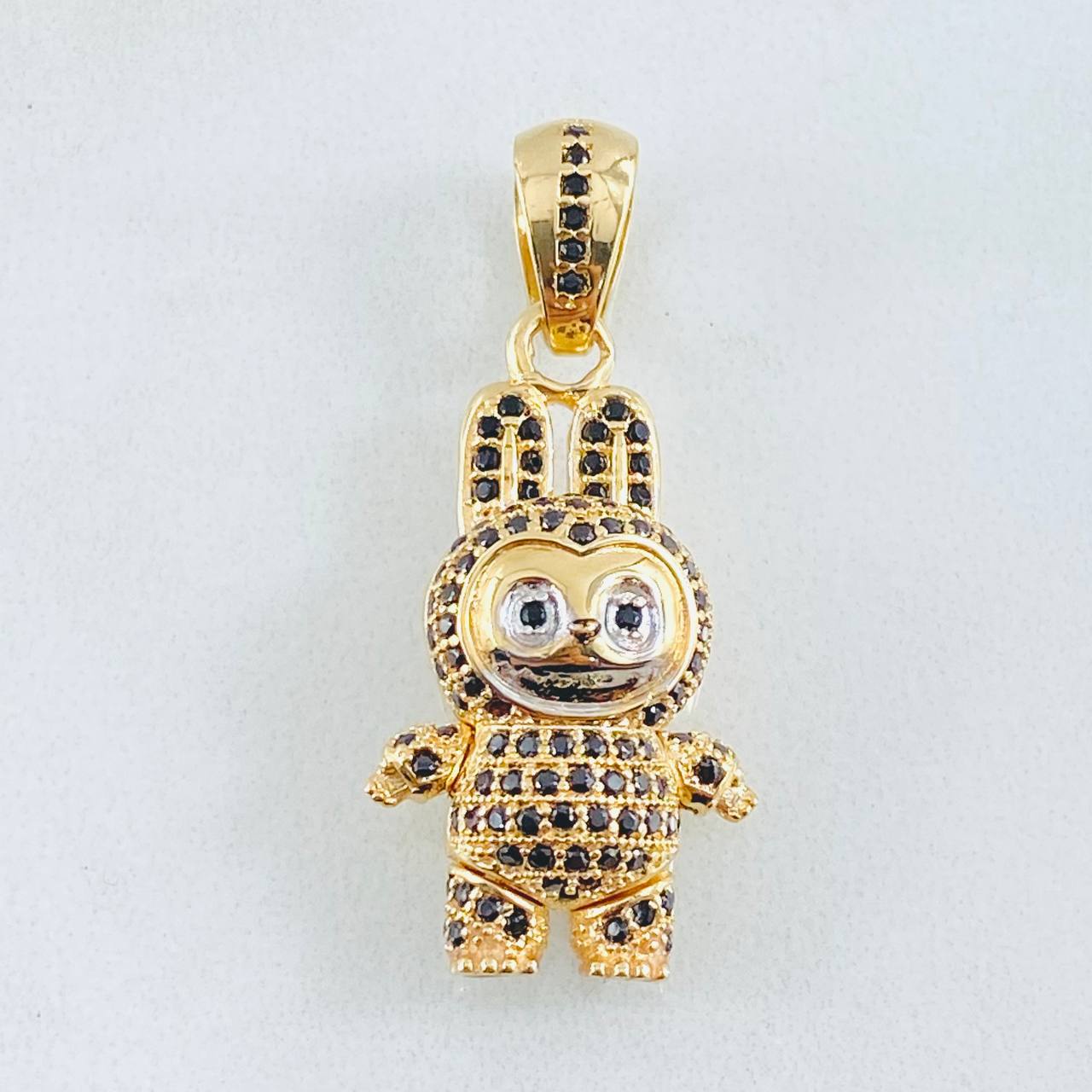 Dije Conejo Sonriente 6.2gr / 1 1/4 in / Dos Oros Amarillo Blanco 18K *