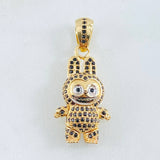 Dije Conejo Sonriente 6.2gr / 1 1/4 in / Dos Oros Amarillo Blanco 18K *