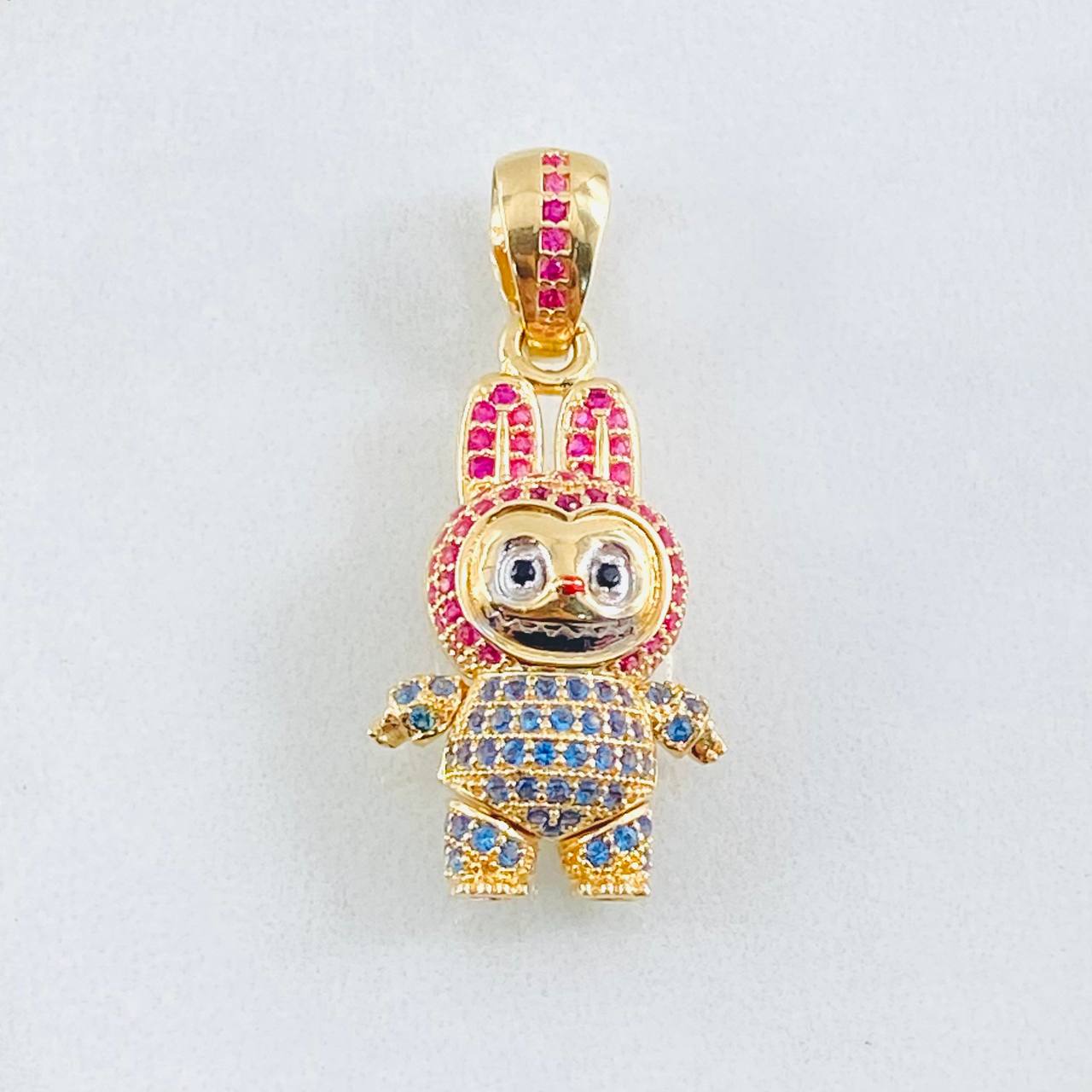 Dije Conejo Sonriente 6.1gr / 1 1/4 in / Dos Oros Amarillo Blanco 18K *