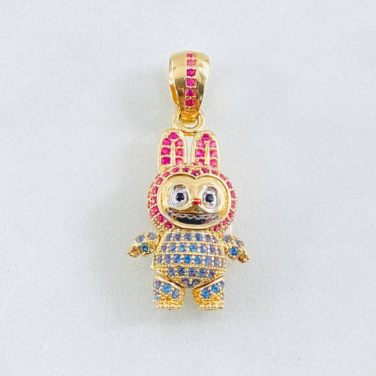 Dije Conejo Sonriente 6.1gr / 1 1/4 in / Dos Oros Amarillo Blanco 18K *