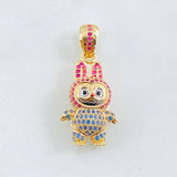 Dije Conejo Sonriente 6.1gr / 1 1/4 in / Dos Oros Amarillo Blanco 18K *