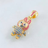 Dije Conejo Sonriente 6.1gr / 1 1/4 in / Dos Oros Amarillo Blanco 18K *