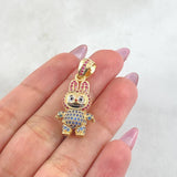 Dije Conejo Sonriente 6.1gr / 1 1/4 in / Dos Oros Amarillo Blanco 18K *