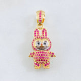 Dije Conejo Sonriente 6.05gr / 1 1/4 in / Dos Oros Amarillo Blanco 18K *