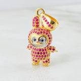 Dije Conejo Sonriente 6.05gr / 1 1/4 in / Dos Oros Amarillo Blanco 18K *