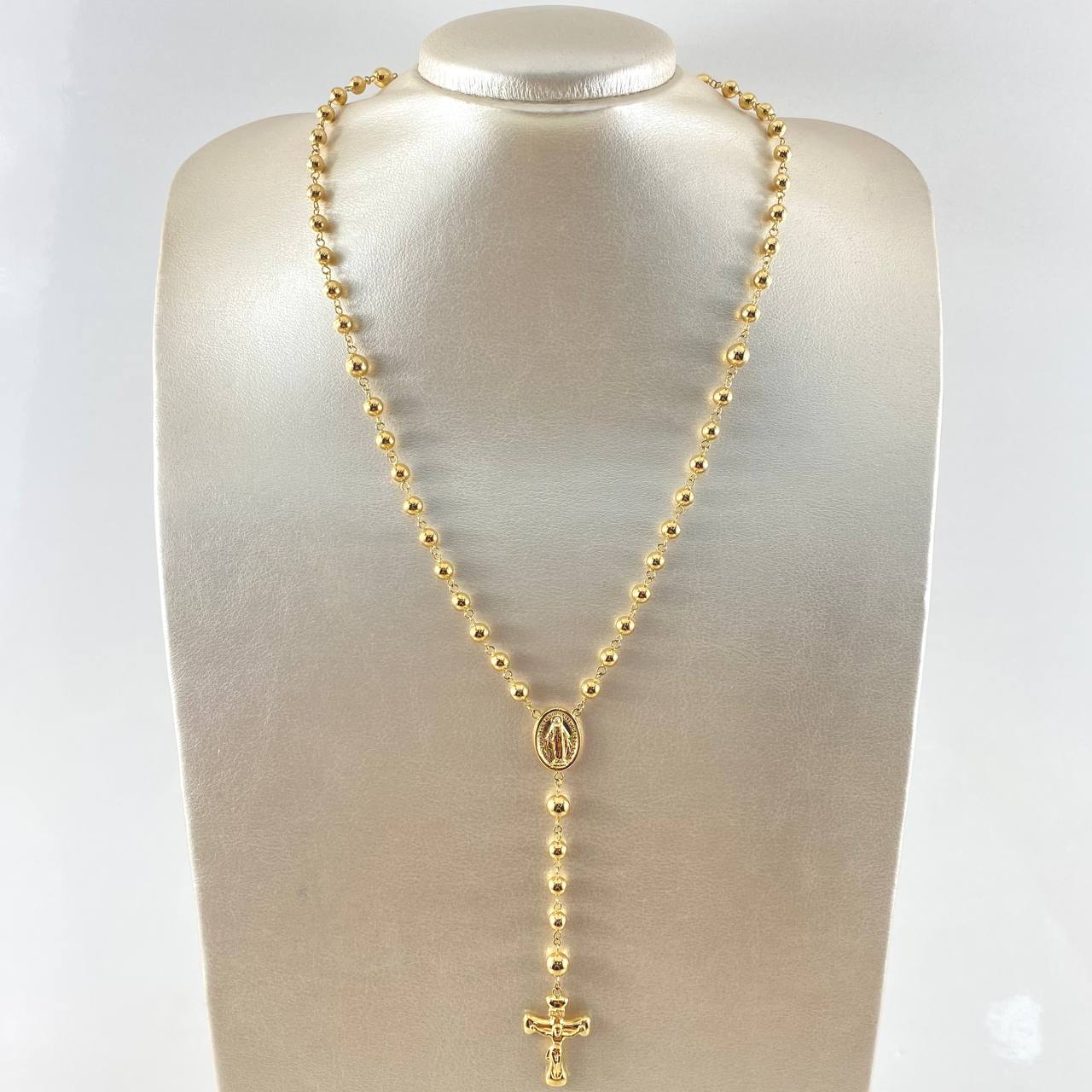 Rosario Virgen Milagrosa 12.8gr / 21 3/4 in / 5mm - 6mm Oro Amarillo 18K ©