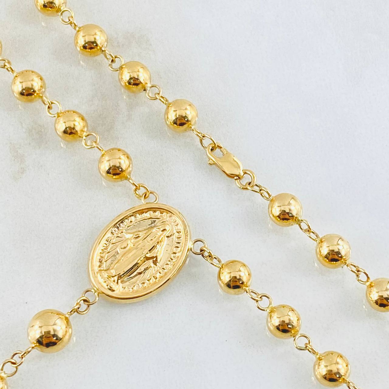 Rosario Virgen Milagrosa 13.15gr / 21 3/4 in / 5mm-6mm Oro Amarillo 18K *