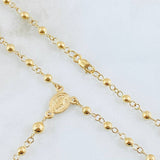 Rosario Virgen Milagrosa 6.4gr / 21 3/4 in / 3mm-4mm Oro Amarillo 18K *
