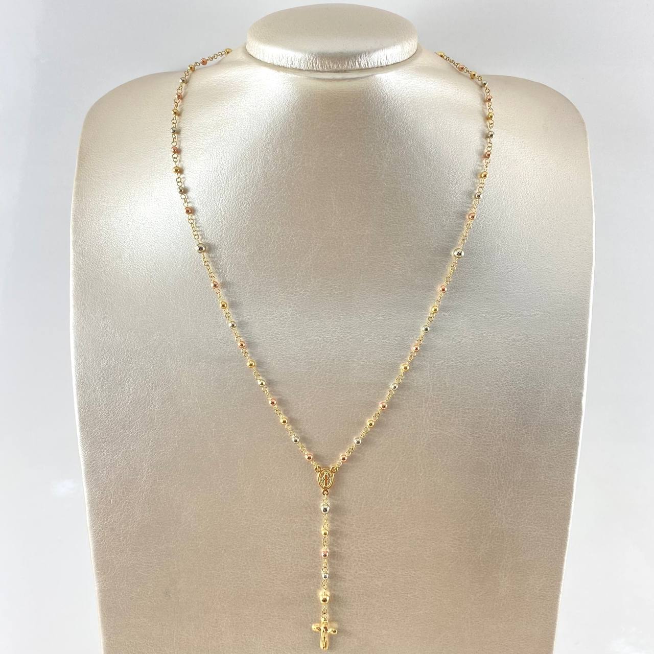 Rosario Virgen Milagrosa 6.05gr / 19 3/4 in / 3mm-4mm Tres Oros 18K *