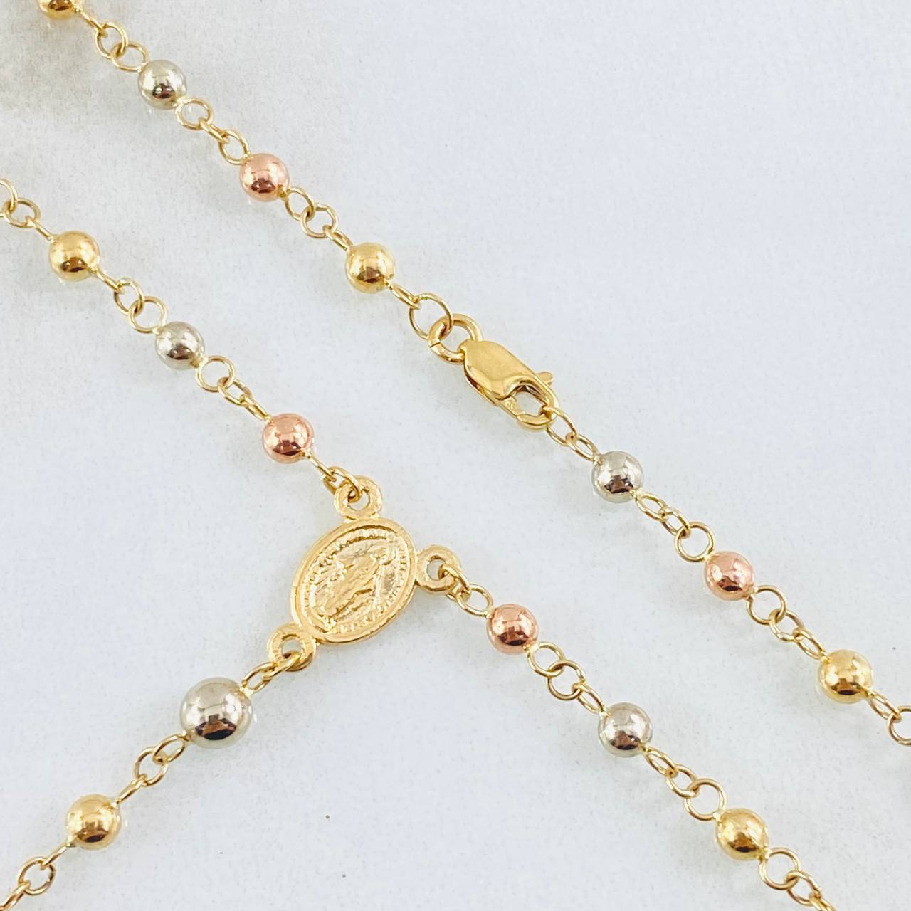 Rosario Virgen Milagrosa 6.05gr / 19 3/4 in / 3mm-4mm Tres Oros 18K *