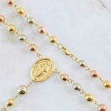 Rosario Virgen Milagrosa 11.95gr / 21 3/4 in / 5mm-6mm Tres Oros 18K *