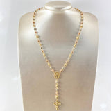 Rosario Virgen Milagrosa 11.95gr / 21 3/4 in / 5mm-6mm Tres Oros 18K *