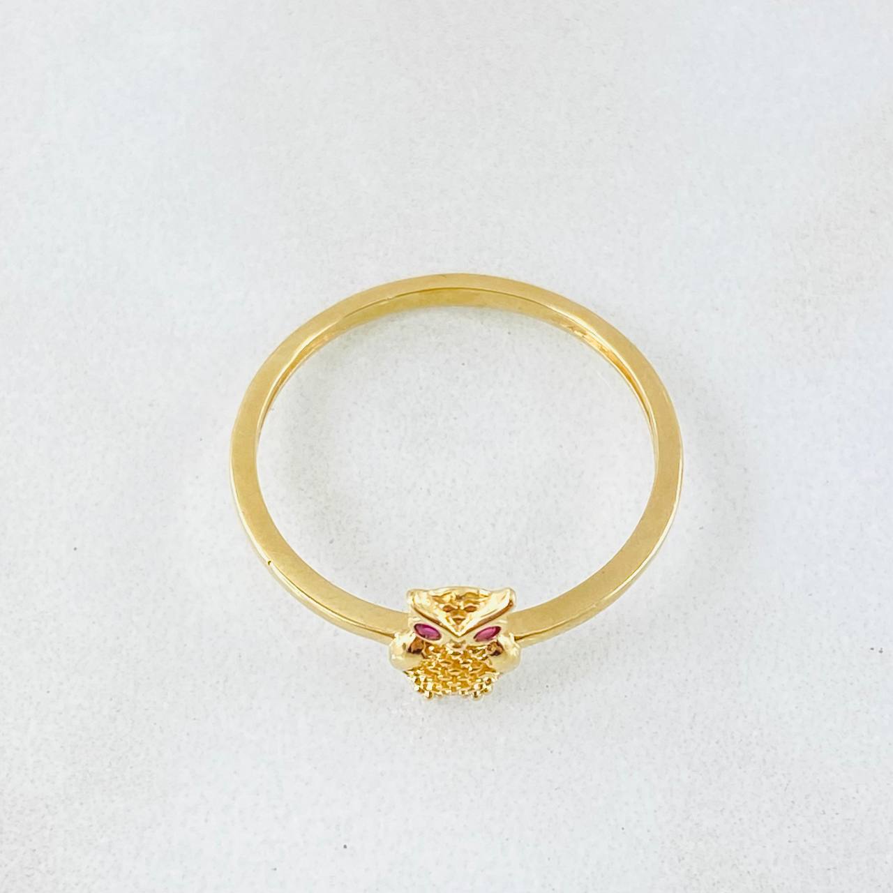 Owl Ring 1.55gr / Size 7 1/4 / 18K Gold