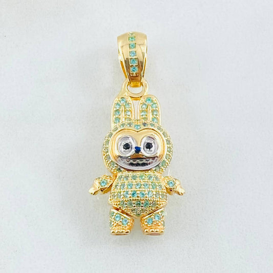 Dije Conejo Sonriente 6.1gr / 1 1/4 in / Dos Oros Amarillo Blanco 18K