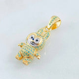 Dije Conejo Sonriente 6.1gr / 1 1/4 in / Dos Oros Amarillo Blanco 18K