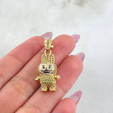 Dije Conejo Sonriente 6.25gr / 1 1/4 in / Dos Oros Amarillo Blanco 18K