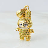 Dije Conejo Sonriente 6.25gr / 1 1/4 in / Dos Oros Amarillo Blanco 18K